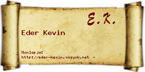 Eder Kevin névjegykártya